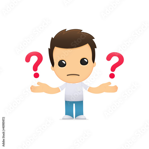 funny cartoon casual man