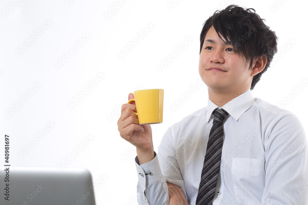 休憩するビジネスマン 休憩するビジネスマン