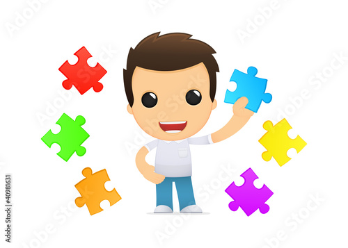 funny cartoon casual man