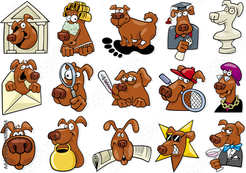 funny dogs set