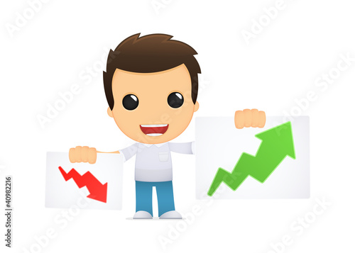 funny cartoon casual man