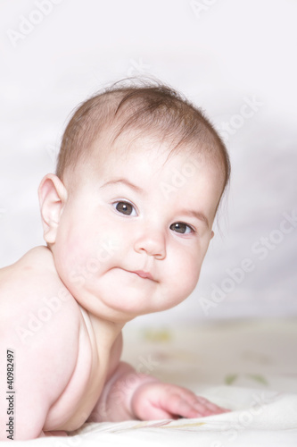 cute baby portrait at home