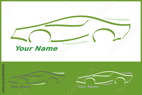 Icone Voiture Automobile en Vert pour Design Logo