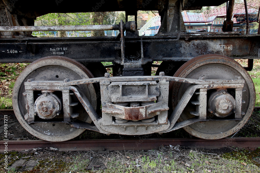 The old railway wheels