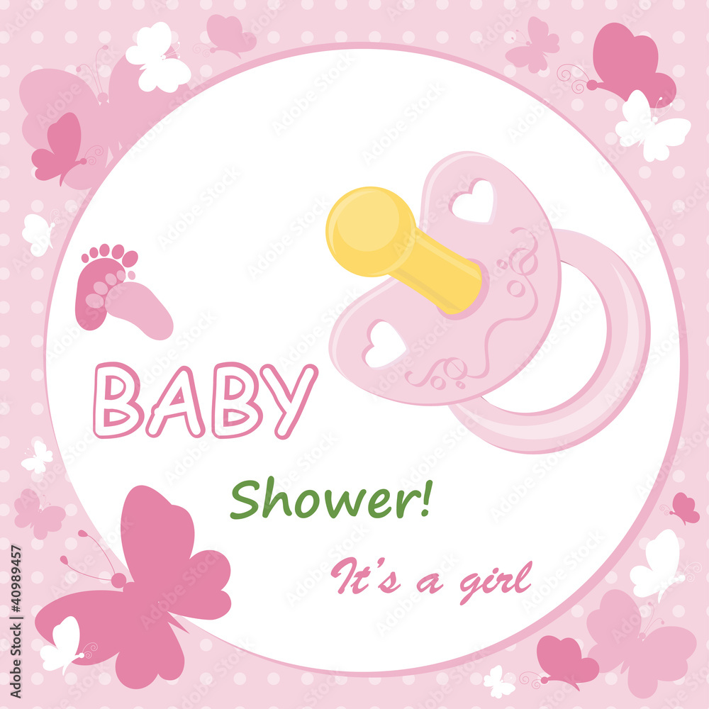 Baby girl arrival announcement card Baby girl arrival announcement card