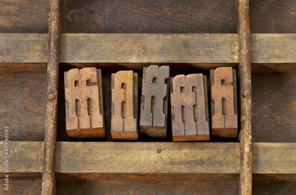 Фотография ligature letterpress printing blocks