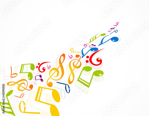 Colorful music notes fantastic vector