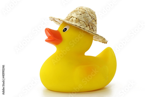 Naklejka badeente mit hut