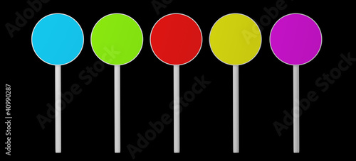 the round color isolated plates