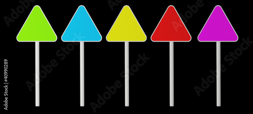 three-coal color signs