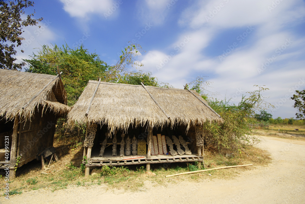 Thai style house in garden Thailand.