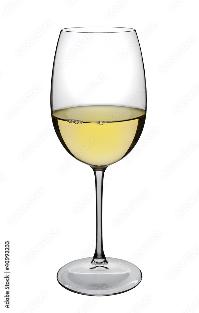 Glass of white wine on a white background Glass of white wine on a white background