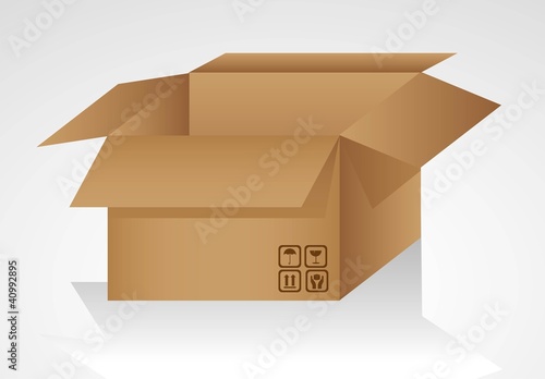 open cardboard box