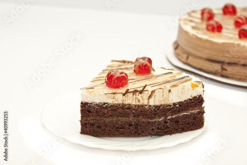 Cake on white background