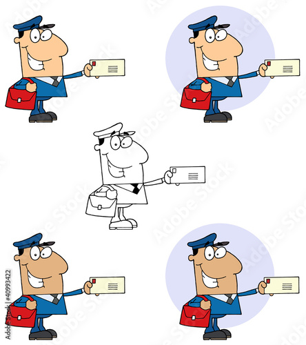 Postal Worker Mail Man Holding A Letter