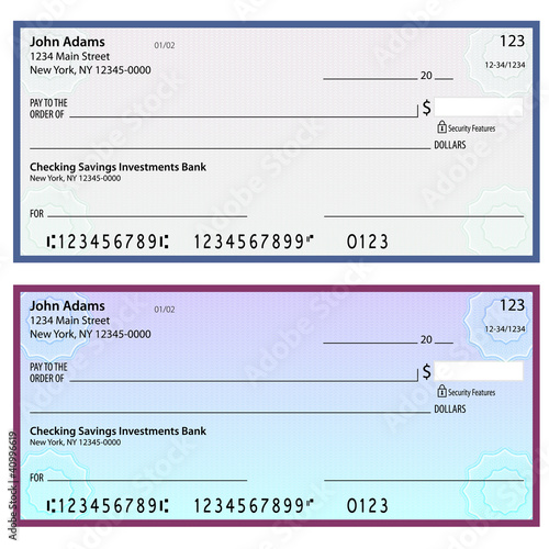 Watermark Security Personal Checks