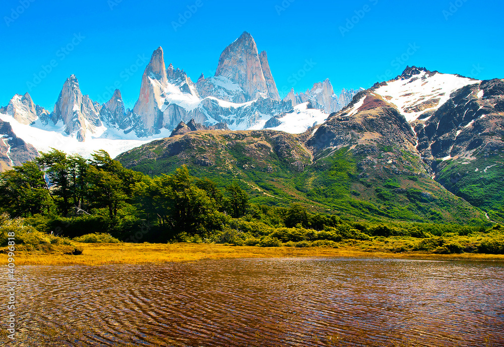Naturlandschaft mit Fitz Roy in Argentinien, Südamerika