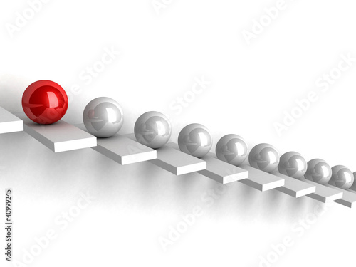 leadership concept with red...