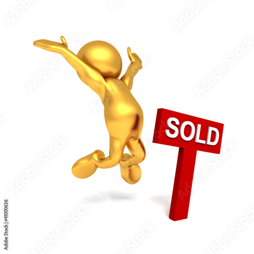 Mr Goldman - Joy at having sold photo