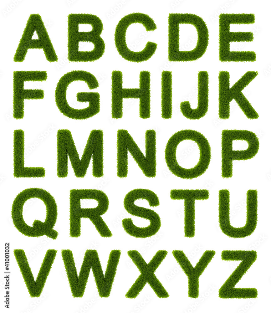 Green alphabet - capital letters
