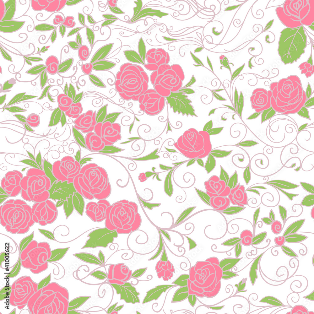 Floral background. Roses. Seamless pattern.