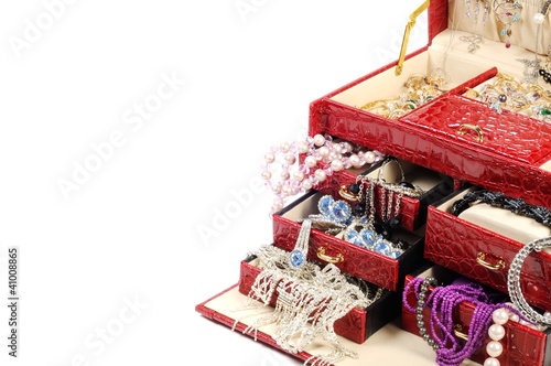 Treasure chest with gold and custom jewelry