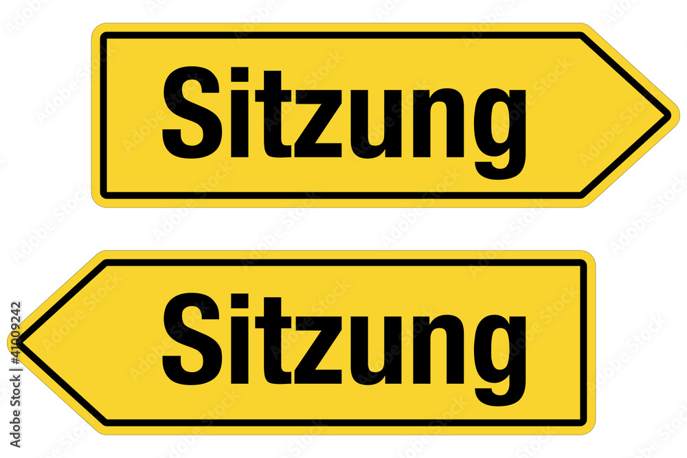 2 Pfeilschilder gelb SITZUNG 2 Pfeilschilder gelb SITZUNG