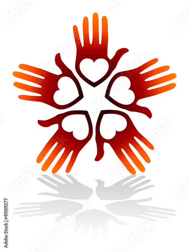 Hot hands with copy space vector.