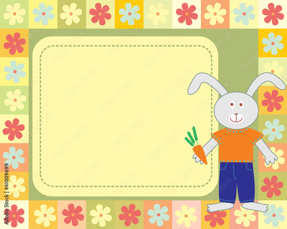 kid's frame with little rabbit