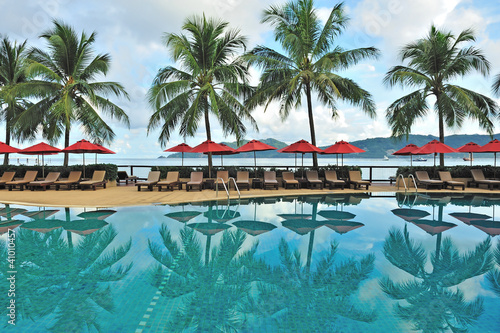 Tropical pool resort in Thailand