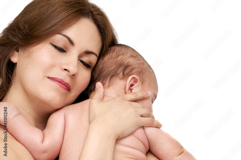 Young mother with here baby Young mother with here baby