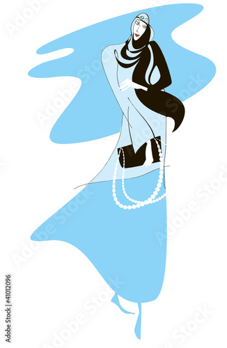 Sketch of a young Muslim woman