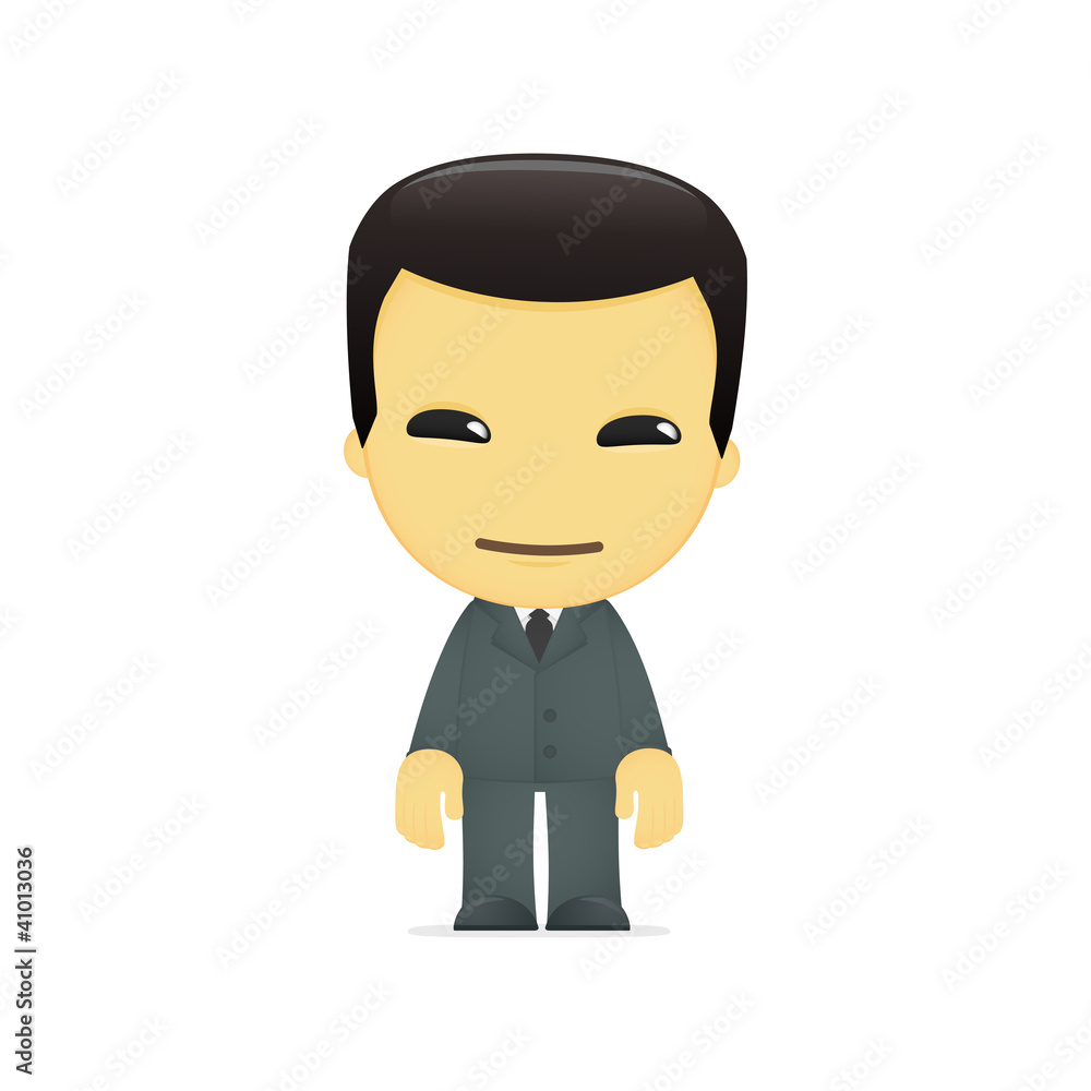 funny cartoon asian businessman