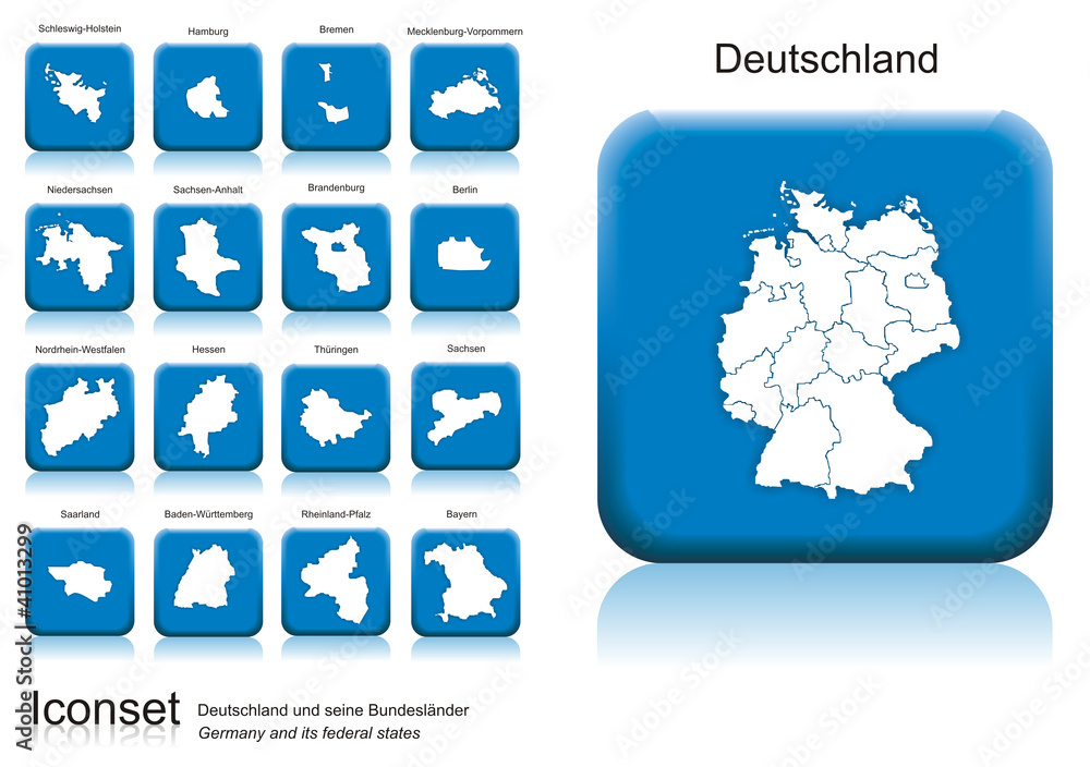 Icon Set, Deutschland und seine Bundesländer Stock-Vektorgrafik | Adobe ...