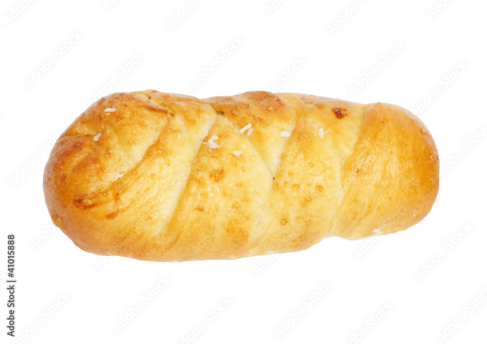 bun with sesame seeds on a white background