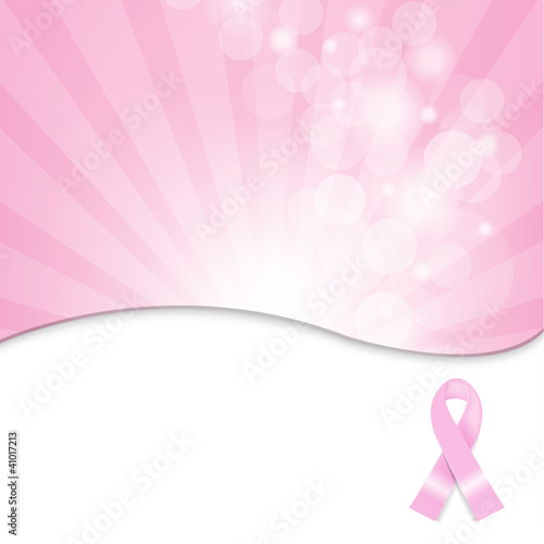 Pink Breast Cancer Ribbon Background