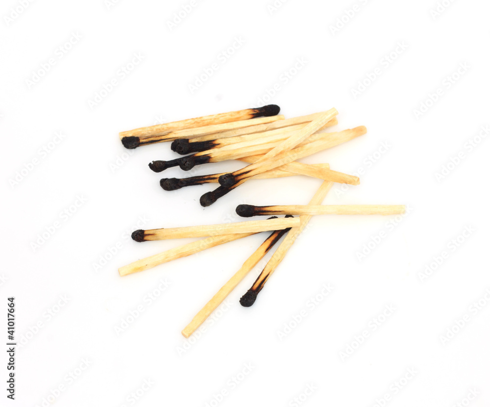 Burnt matches isolated on white Burnt matches isolated on white
