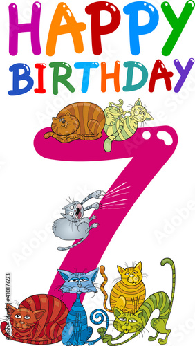 seventh birthday anniversary design