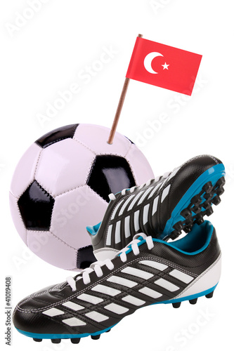 Soccer ball or football with a national flag photo