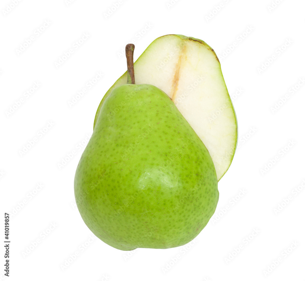 sliced pear isolated on white background sliced pear isolated on white background