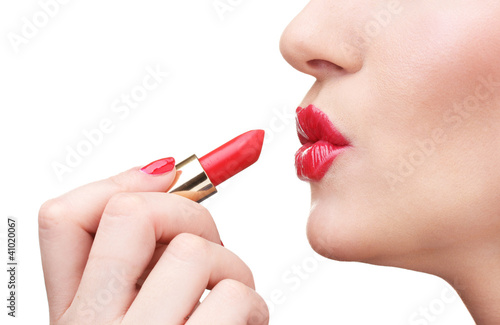 beautiful woman is applying...