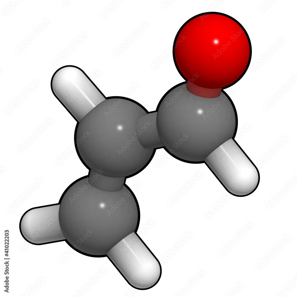 Acrolein (propenal) molecule Acrolein (propenal) molecule