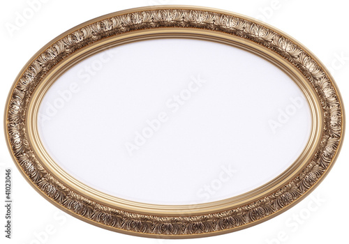 Wallpaper Mural oval gilded picture frame or mirror isolated on white Torontodigital.ca