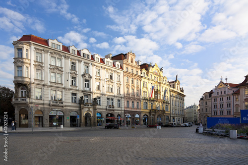 Old town square buildings and shops in prague