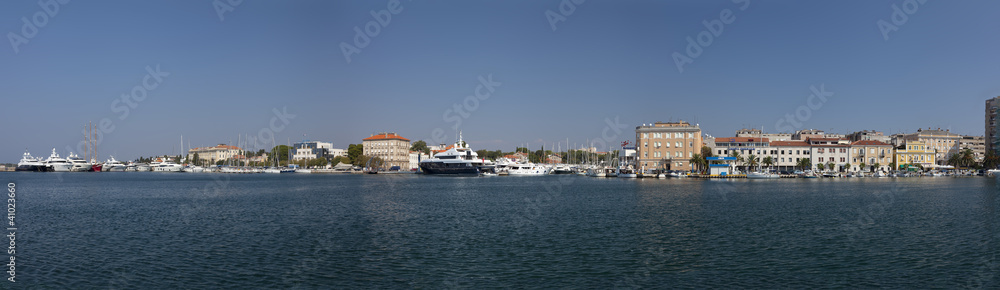 apartments and Yachts line Zadar waterway