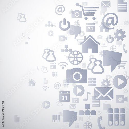Smartphone set icons background