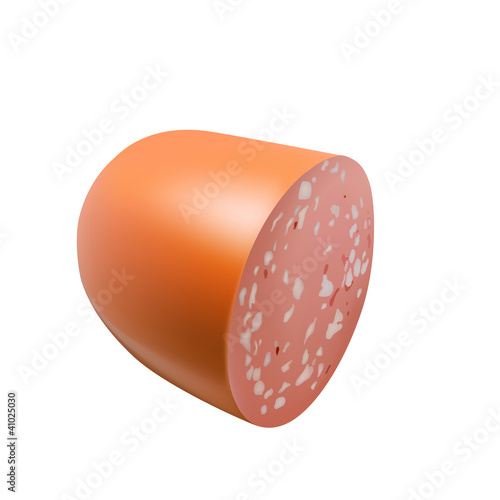 vector cooked sausage context of isolated on white background (c