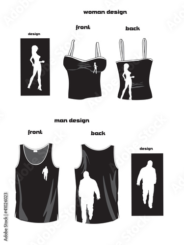 athletic singlet design with girl silhouette