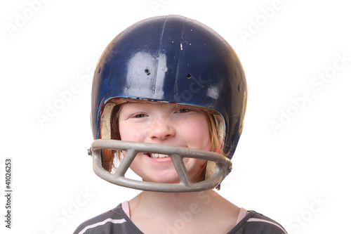 Mädchen mit Football Helm