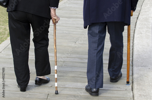 Concept Photo - Old People and Elderly Life - Walking Cane Stick